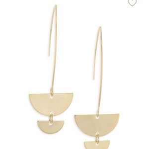 Jule Smith Half Moon Bay Drop Gold Earrings NIP